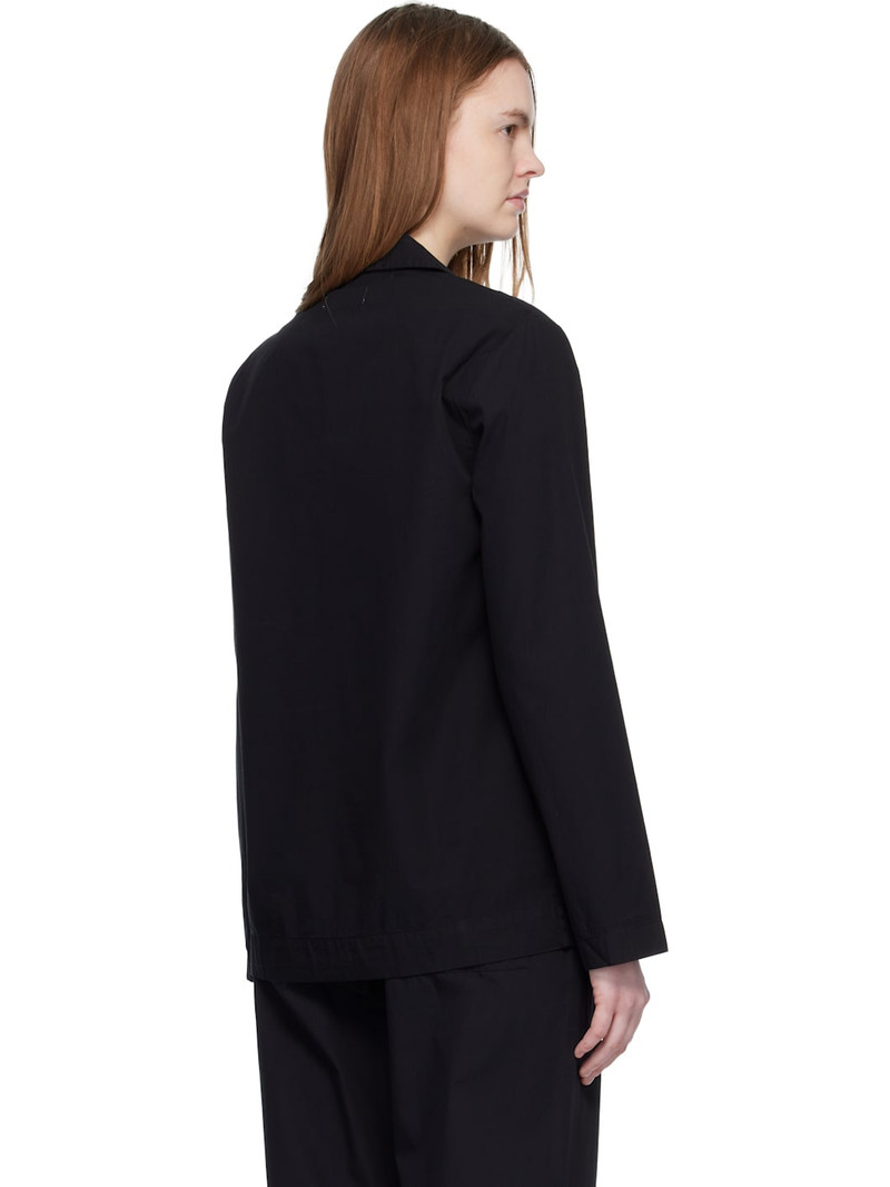 Black Poplin Long-Sleeved Pyjama Shirt 3