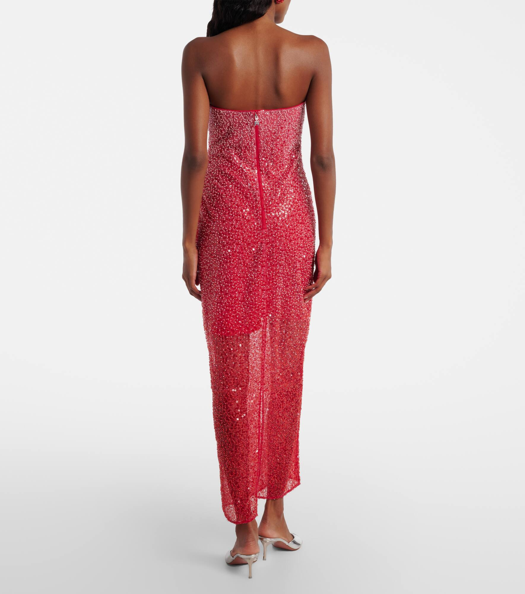 Beaded sequined maxi dress - 3