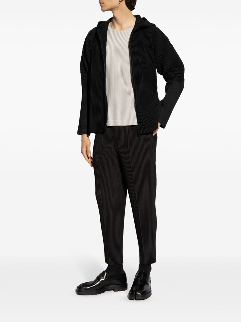 ISSEY MIYAKE pleated zip-up hoodie outlook