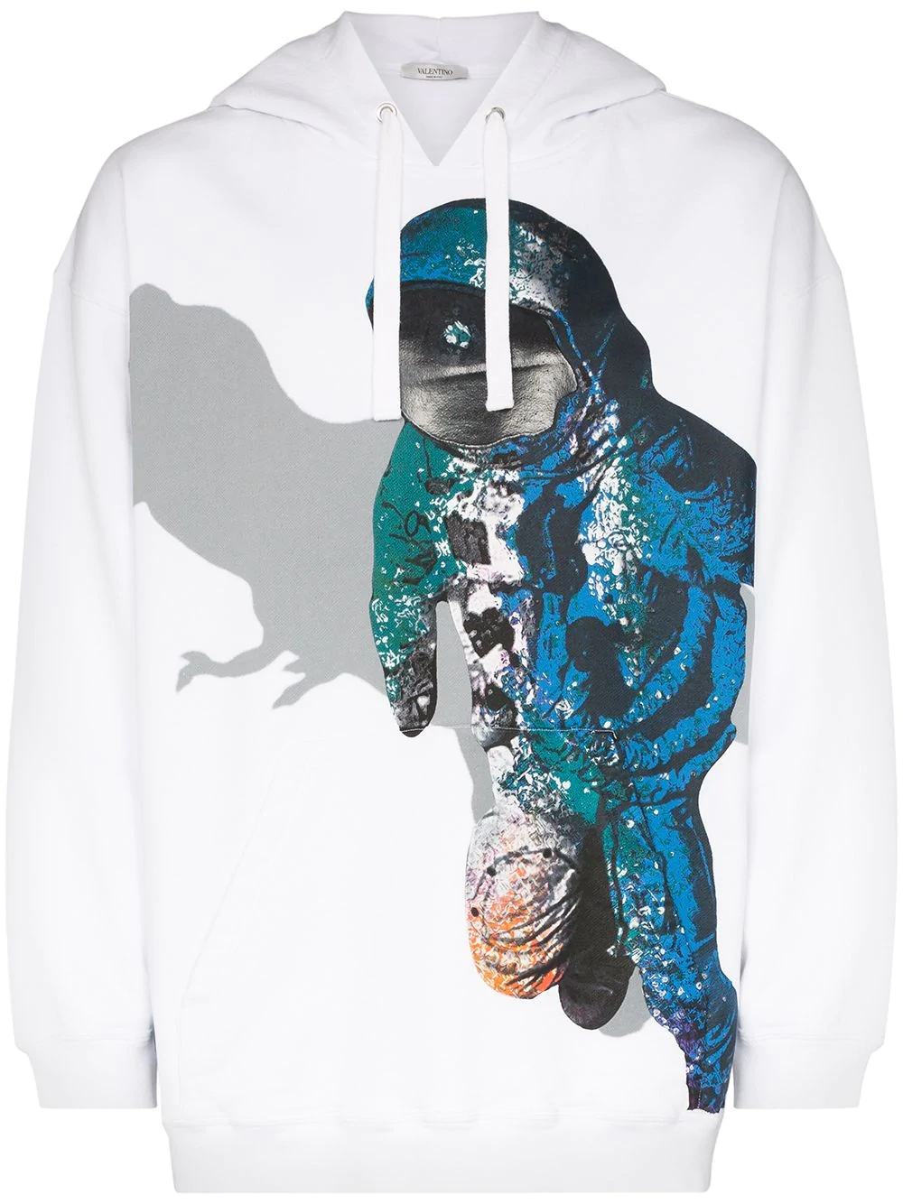 Spaceman print drawstring hoody - 1