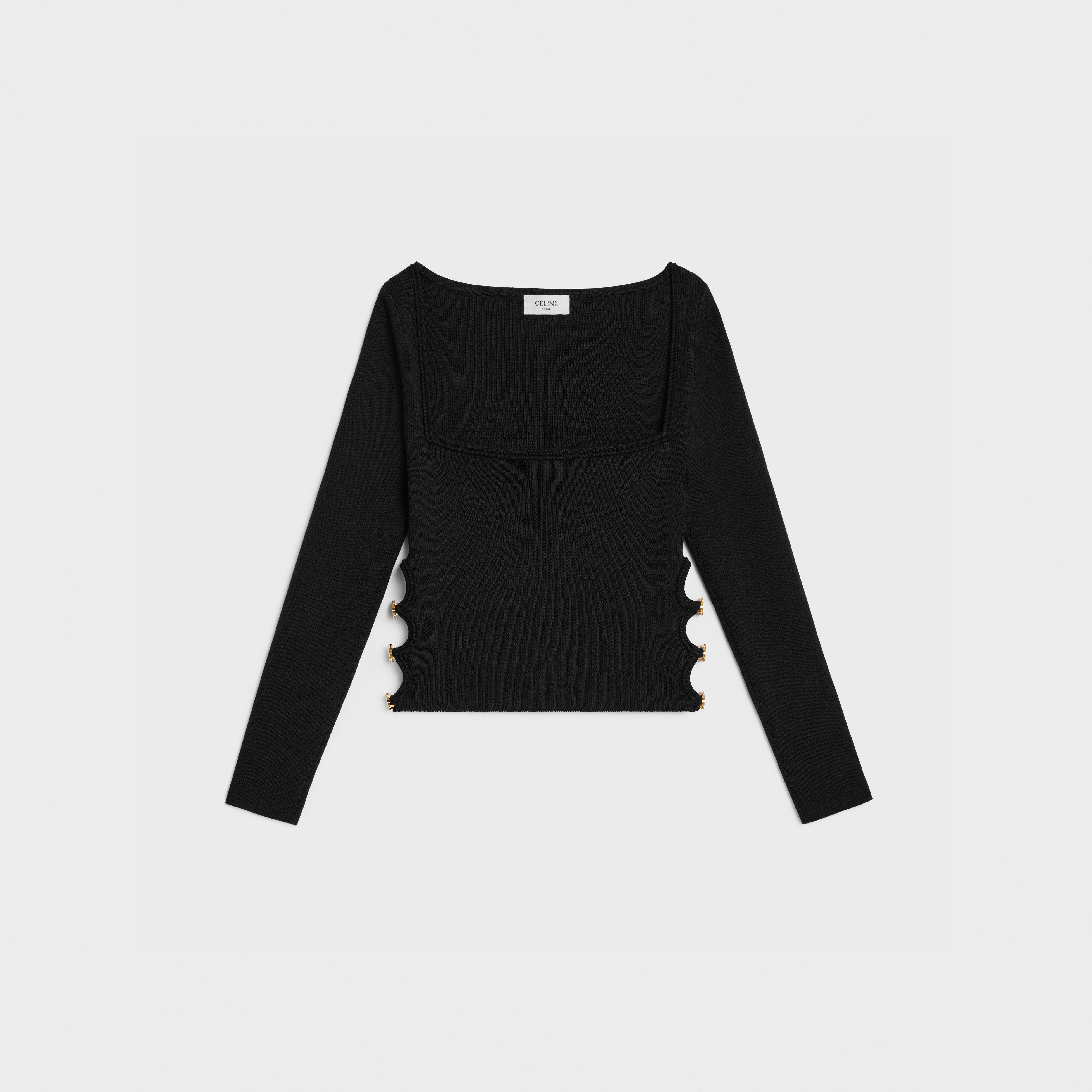Tシャツ・カットソー CELINE | SQUARE COLLAR TOP IN UNDERPINNING SILK CELINE square collar top in underpinning silk and cotton