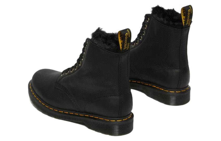 Dr. Martens 1460 Pascal Fur Lined Ankle High Top Retro Martin boots Unisex Black 25533001 - 5