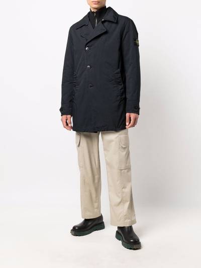 Stone Island button-up logo-patch coat outlook