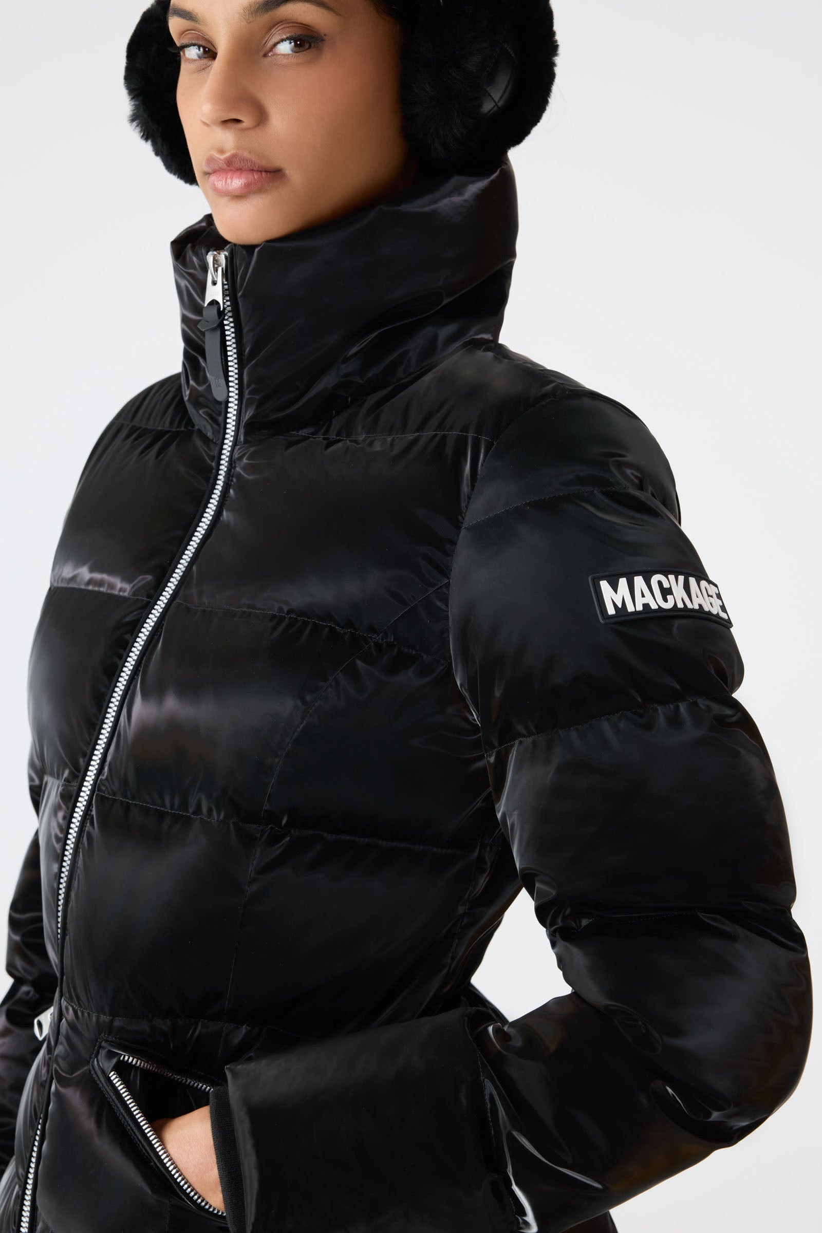 MADALYN-GLO High-Gloss Down Jacket With Removable Hood - 8