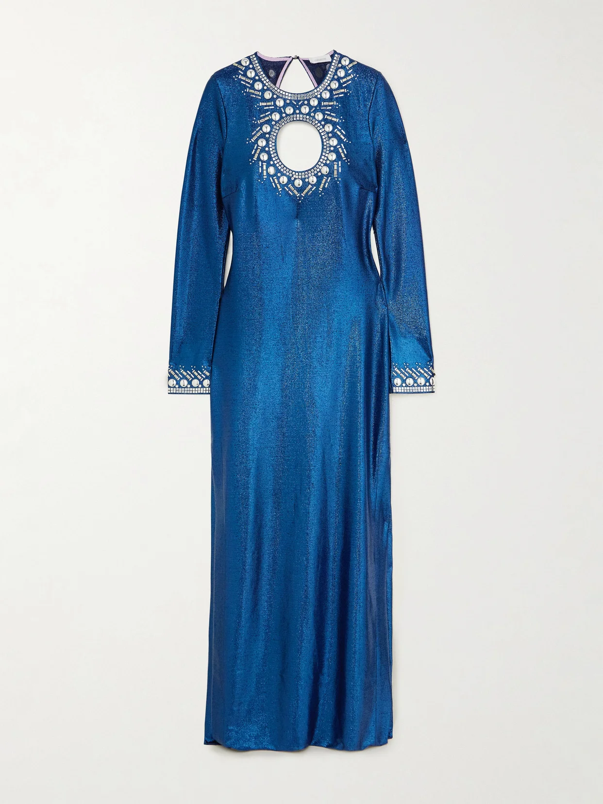 Embellished Cutout Lurex Maxi Dress - 1