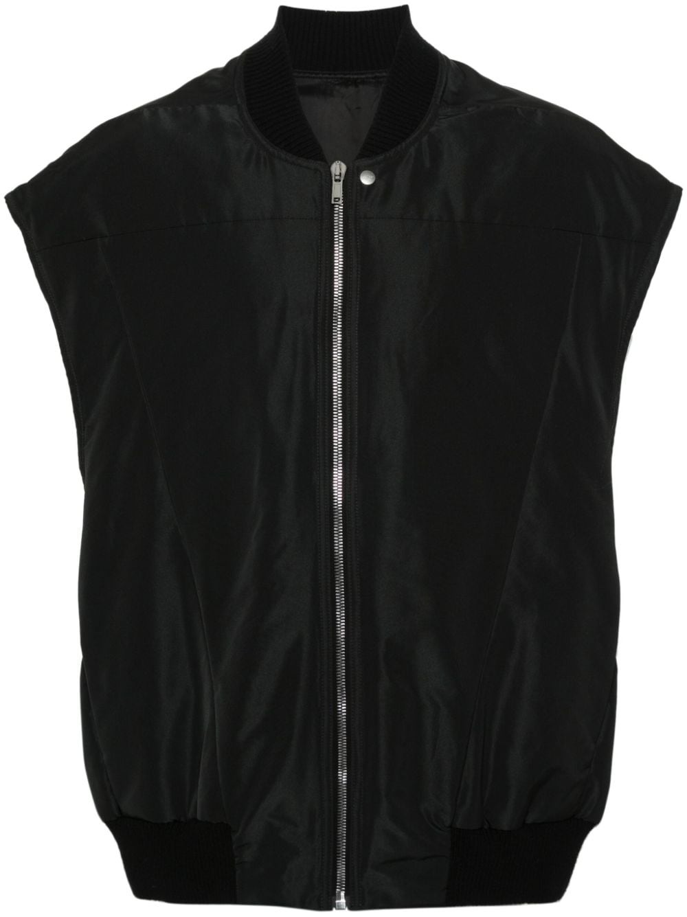 ribbed-collar padded gilet - 1