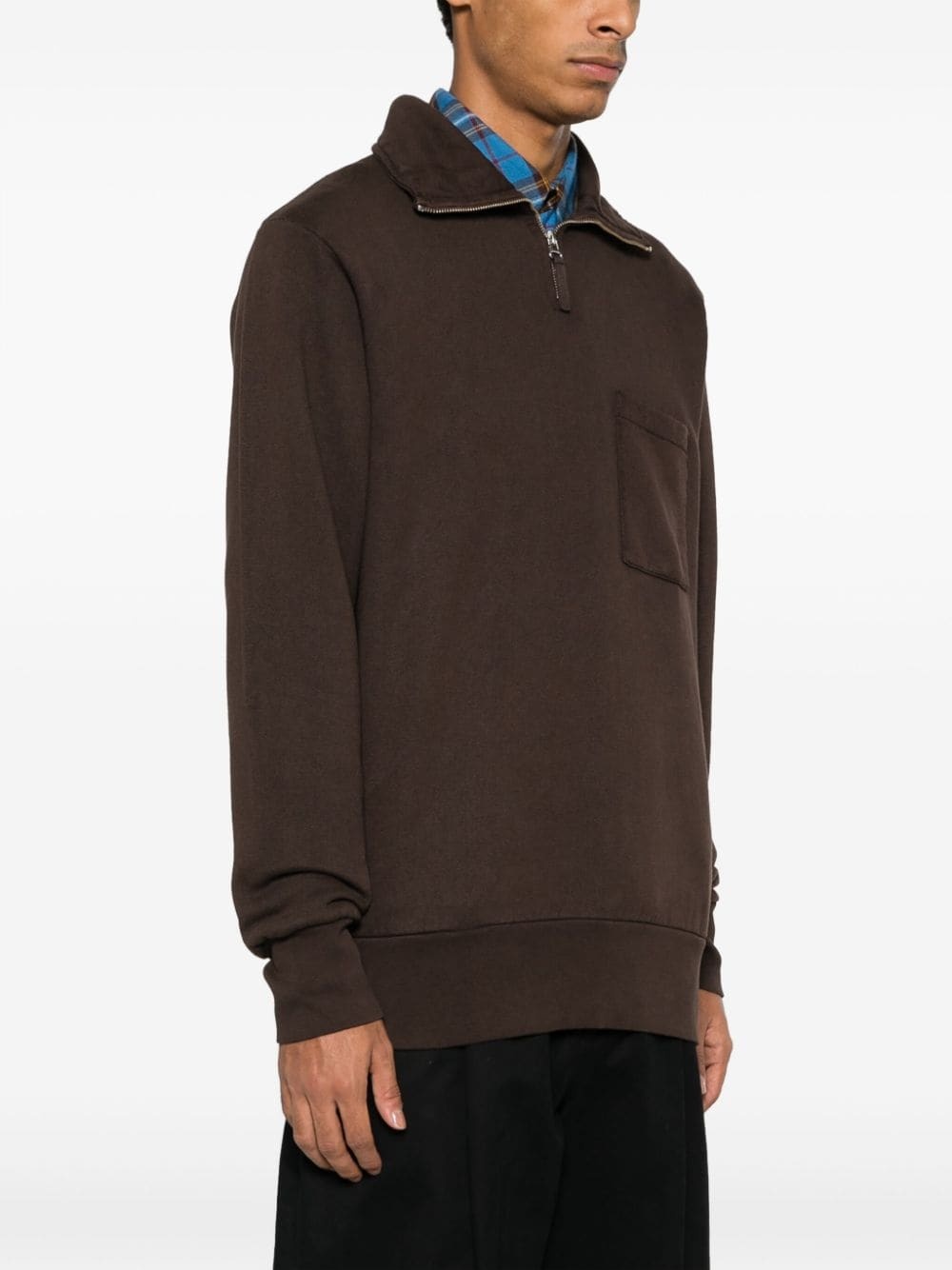 half-zip cotton sweatshirt - 3