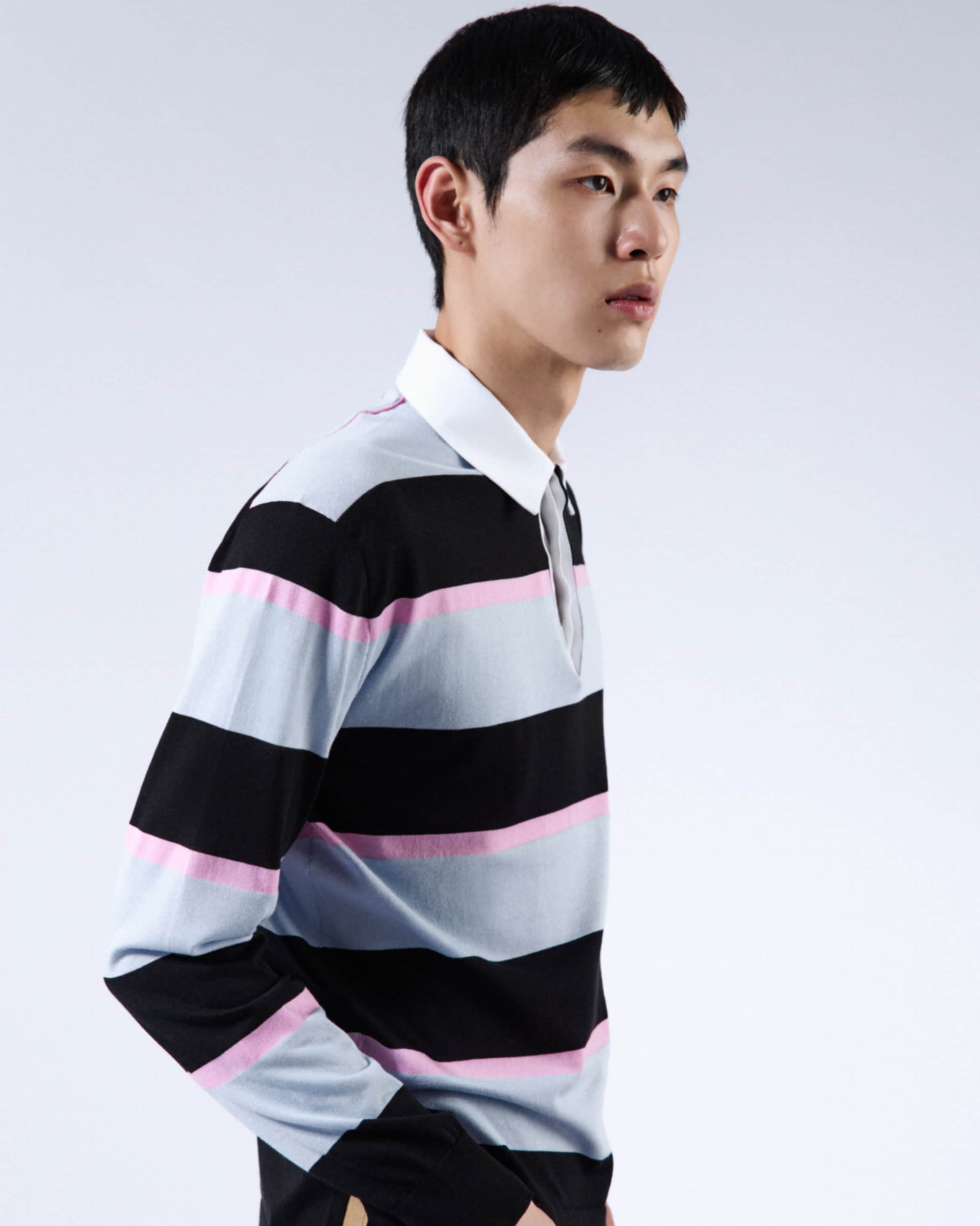 Striped silk and cotton polo shirt - 3
