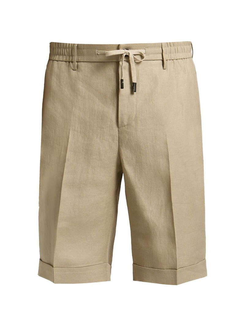 drawstring-waist turned-up shorts 1
