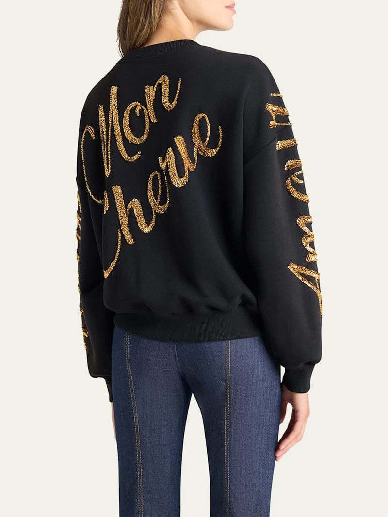 Cinq à Sept Crushed Sequin Loveletter Brandy Sweater outlook