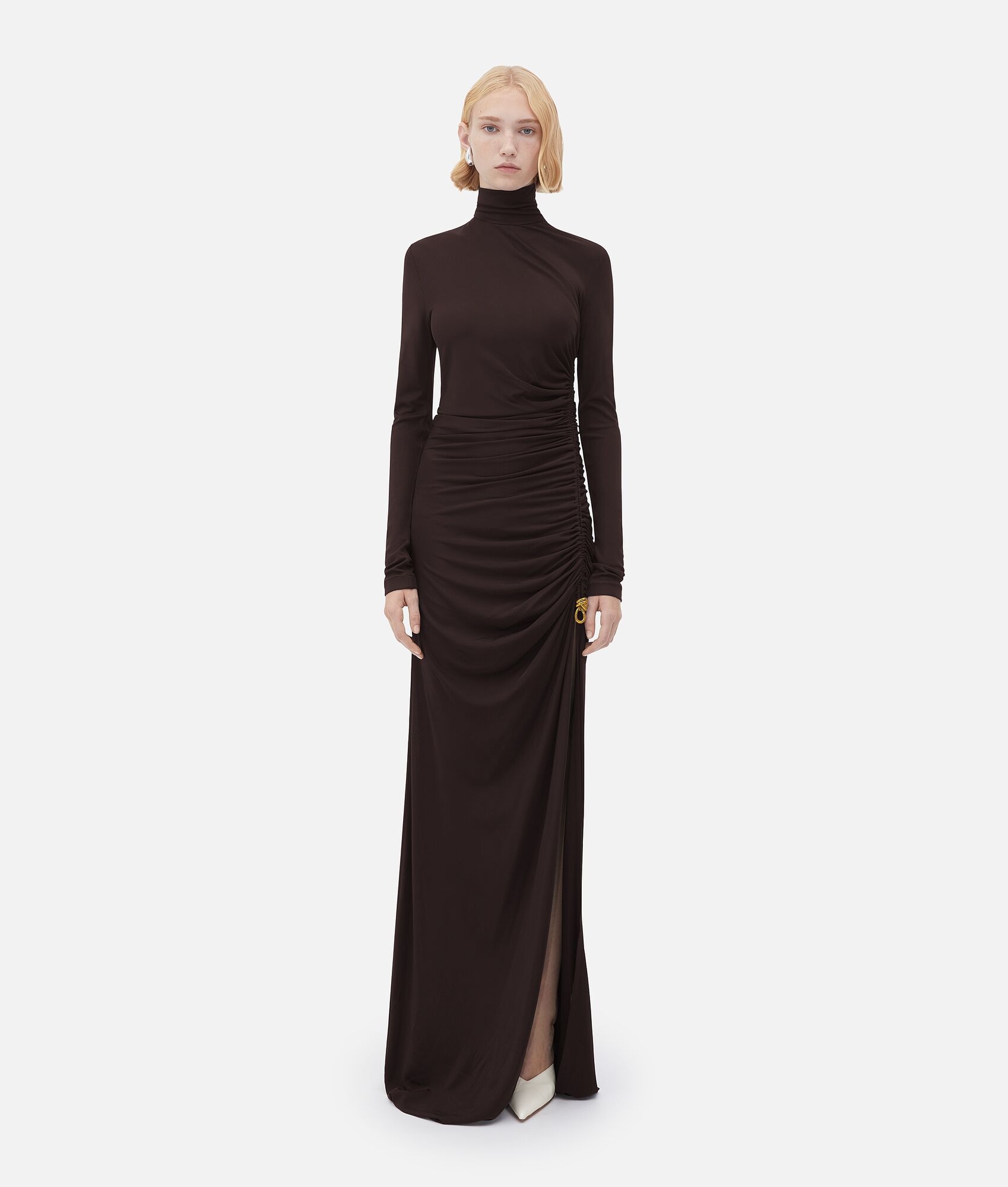 viscose jersey dress with knot - 1