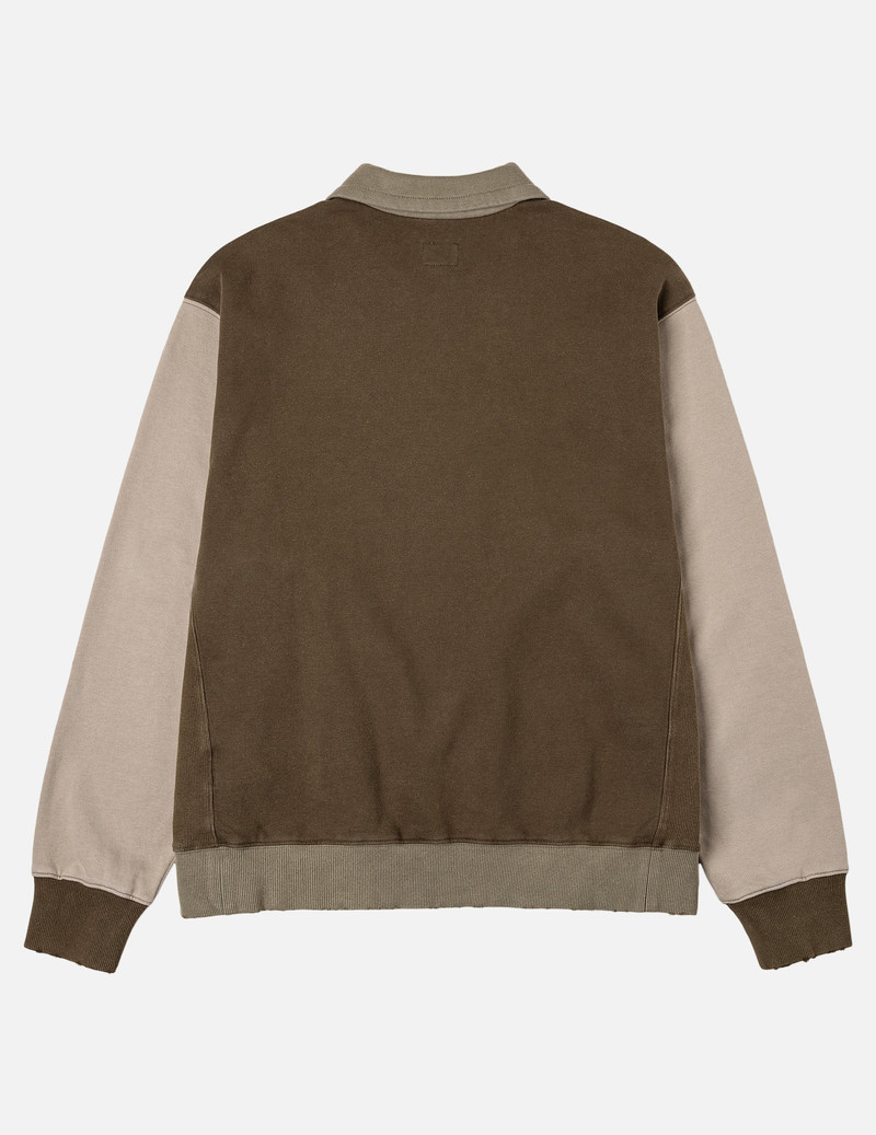 EVISU Logo Appliqué Regular Fit Half-Zip Color-Blocking Sweatshirt outlook