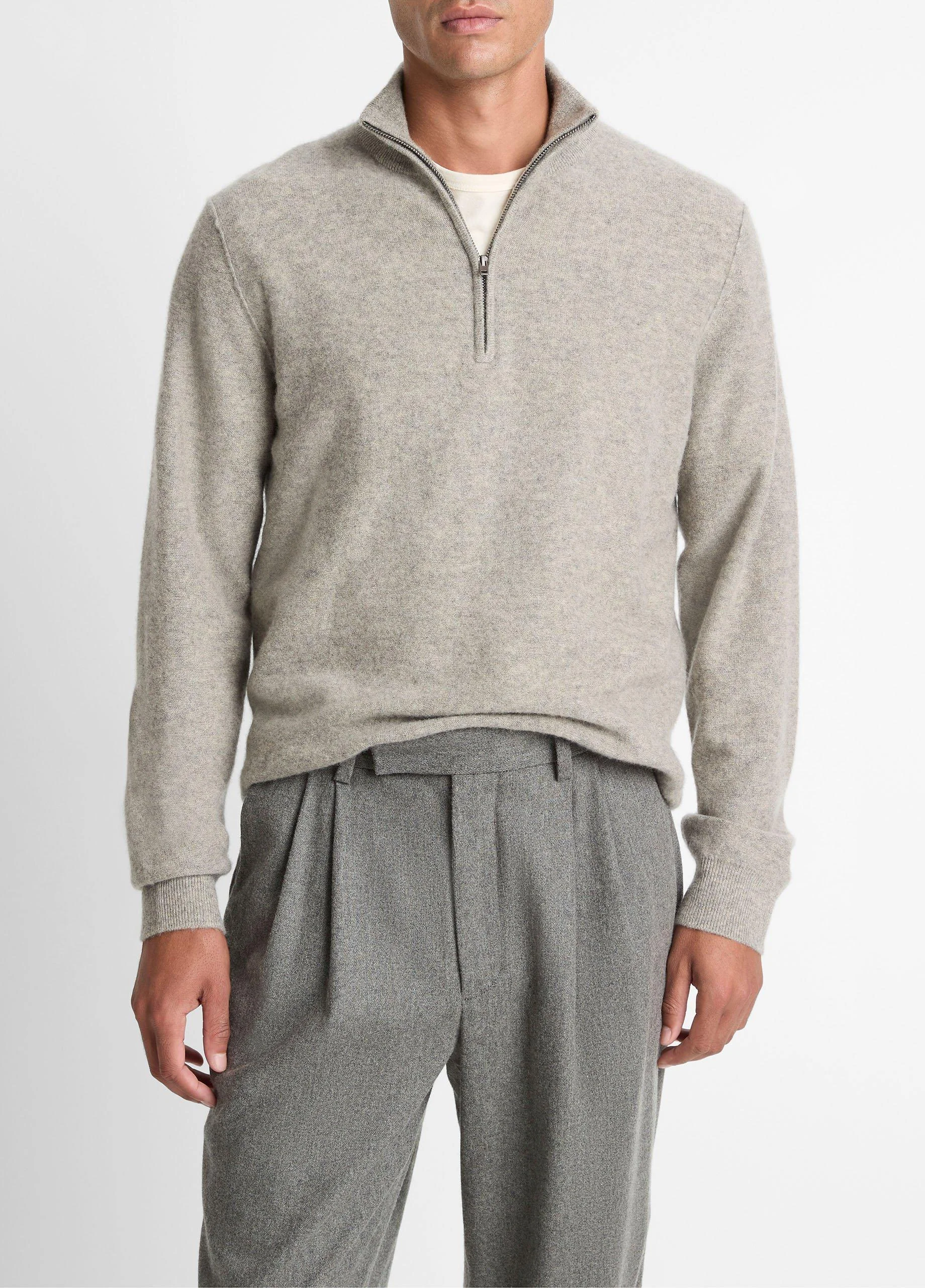 Plush Cashmere Quarter-Zip Sweater - 1