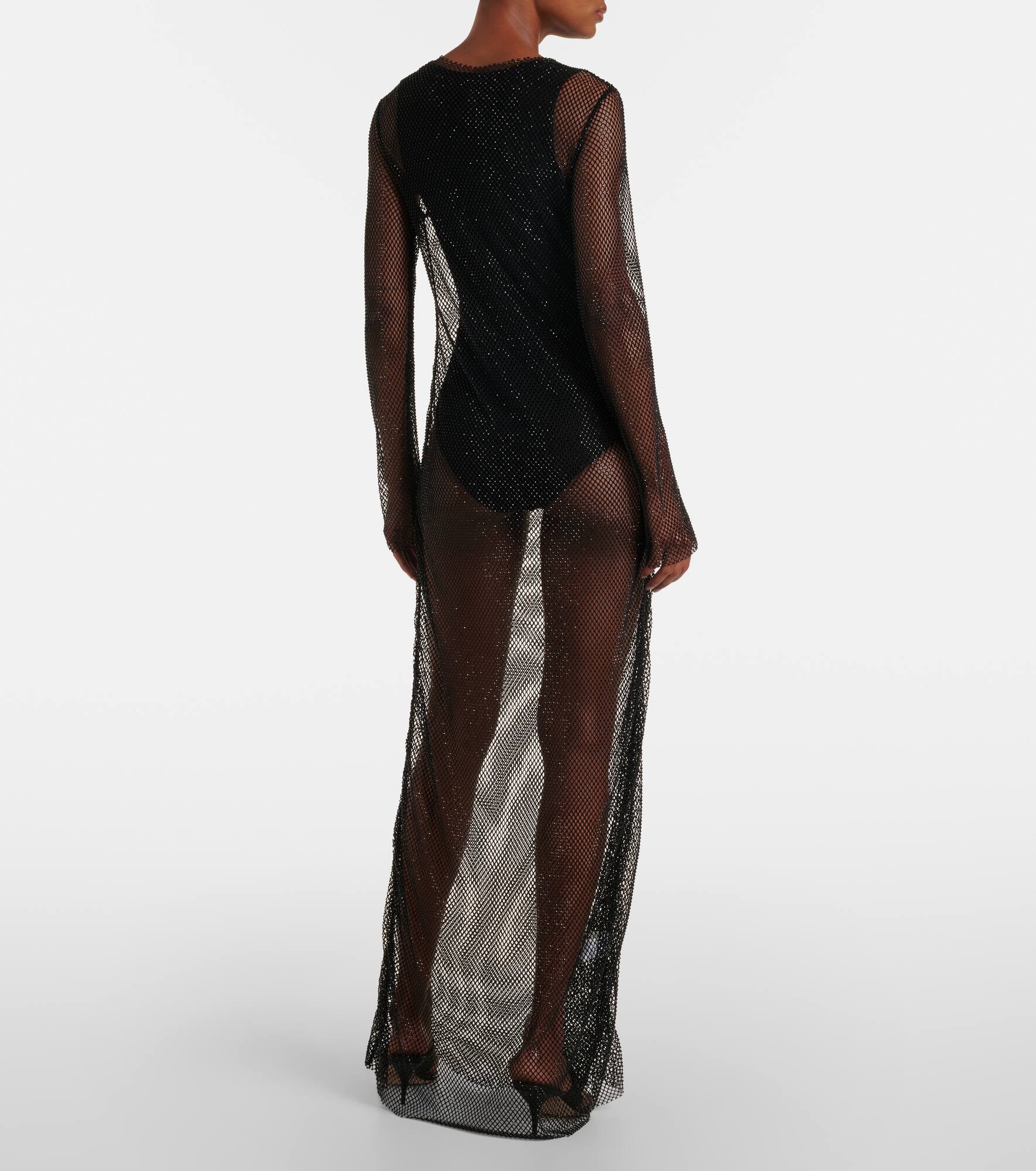 Embellished mesh maxi dress - 3