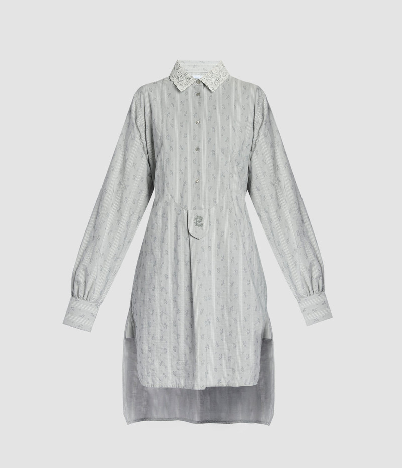 DITSY COTTON STRIPE LONG SLEEVE MINI SHIRT DRESS 1