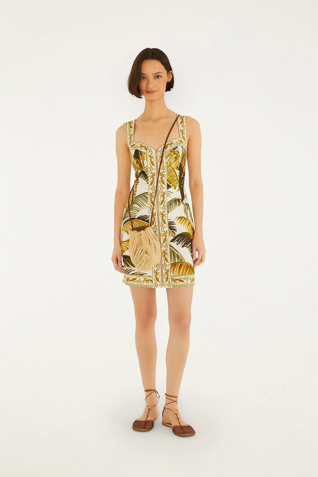 Off-White Trancoso Buttoned Euroflax Premium Linen Mini Dress - 1