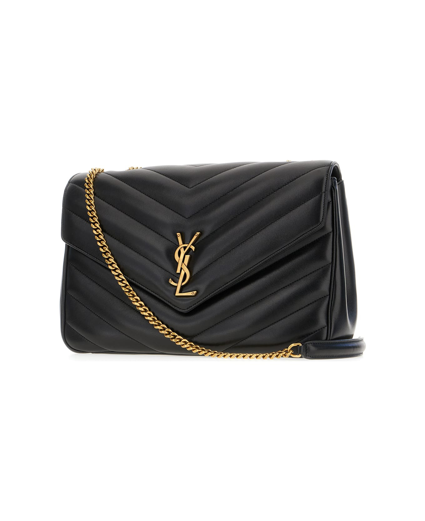 Black Nappa Leather Large Loulou Shoulder Bag - 2