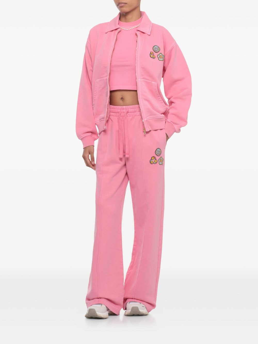 logo-appliqué palazzo trousers - 2