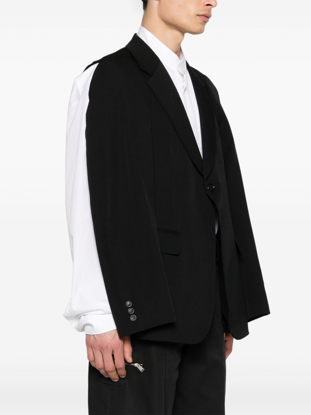 cut-out single-breasted blazer - 3