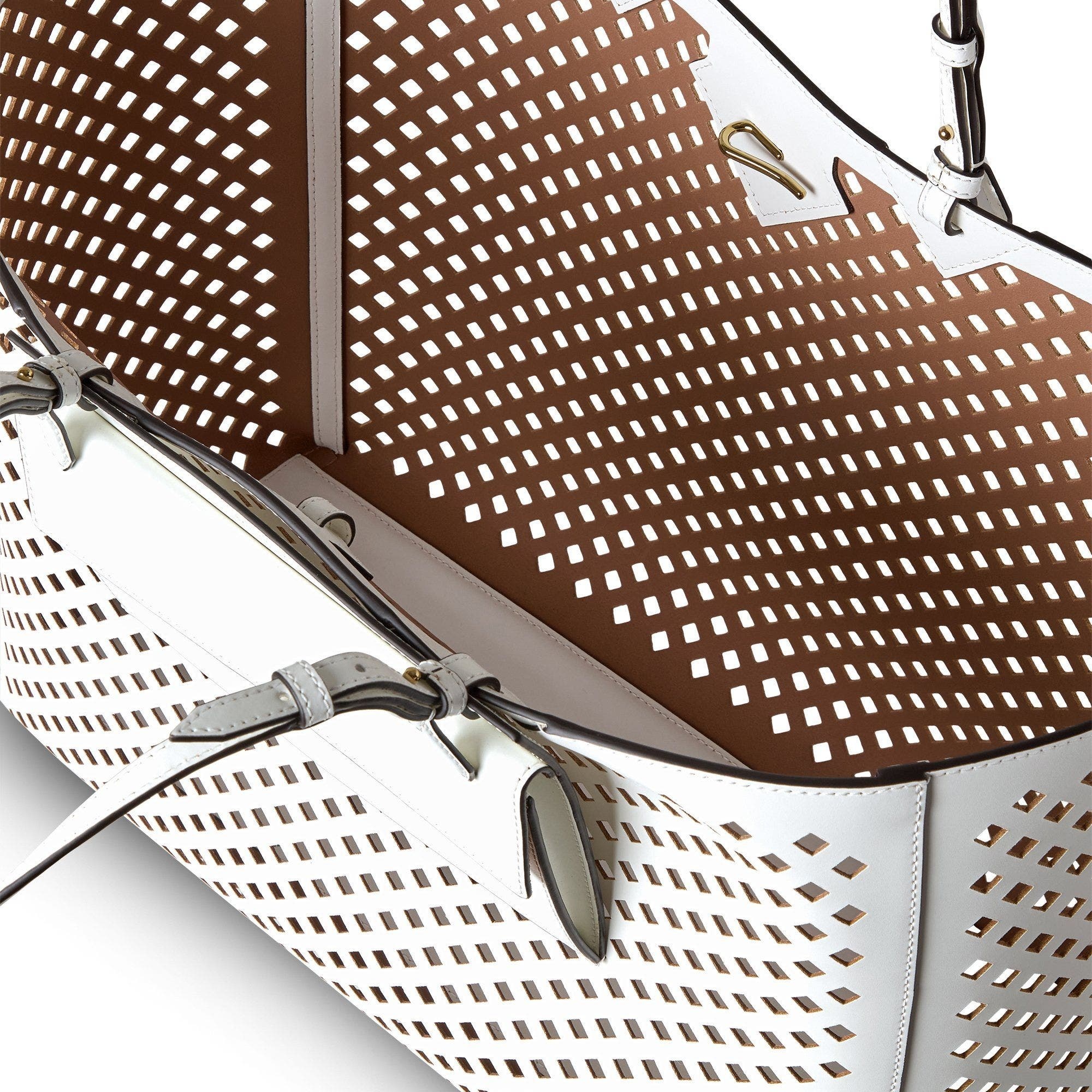 Mulberry XL Perforated Leather Tote in White at Nordstrom - 5