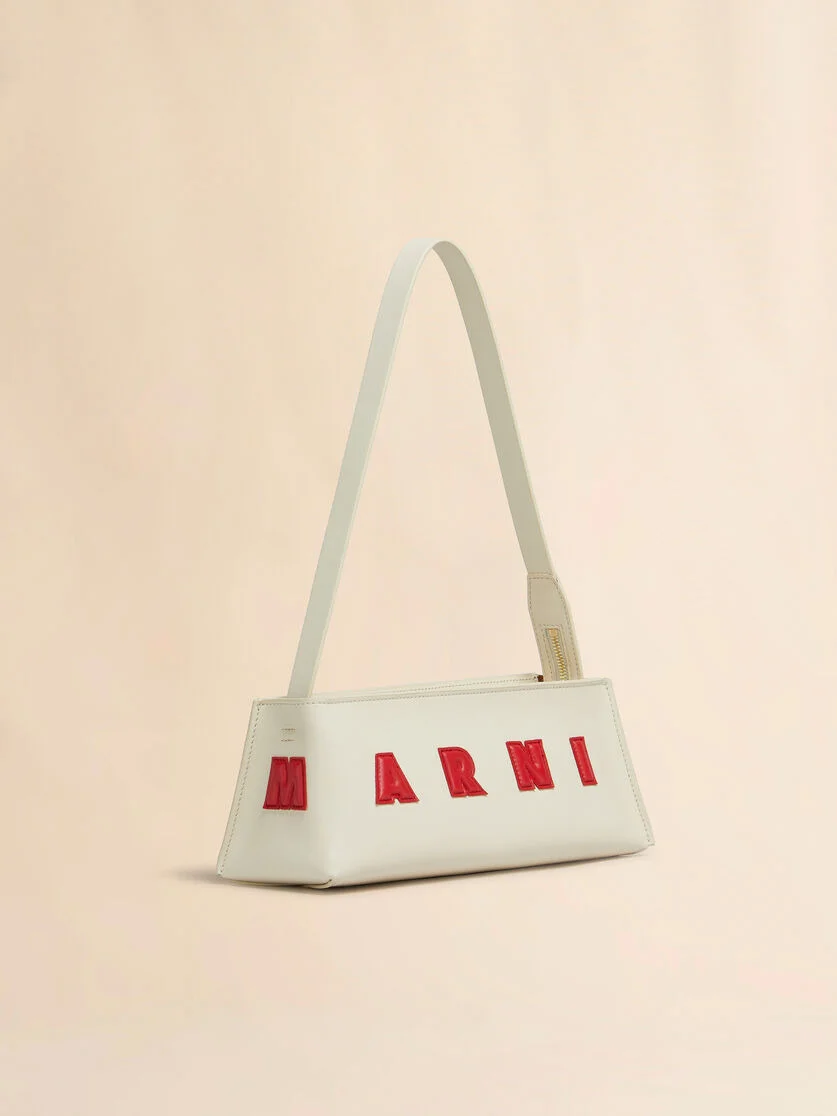 CREAM LEATHER MUSEO BAGUETTE BAG - 1