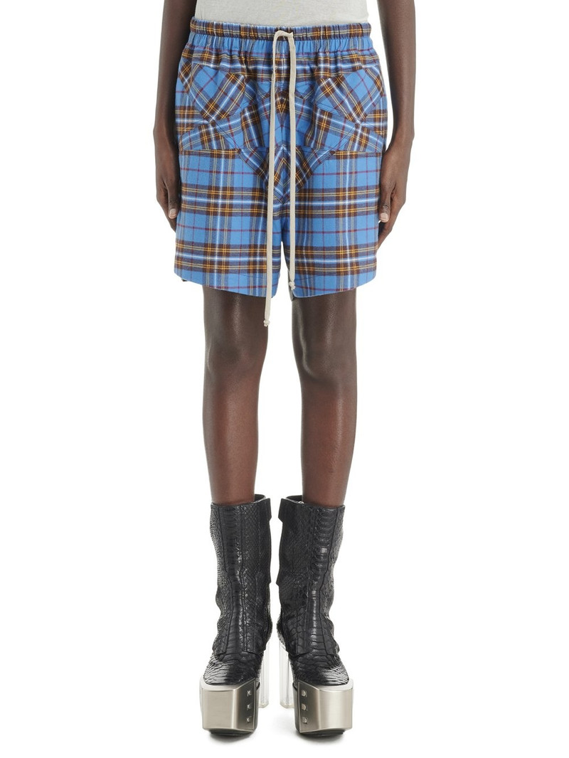 panelled plaid drawstring short 1