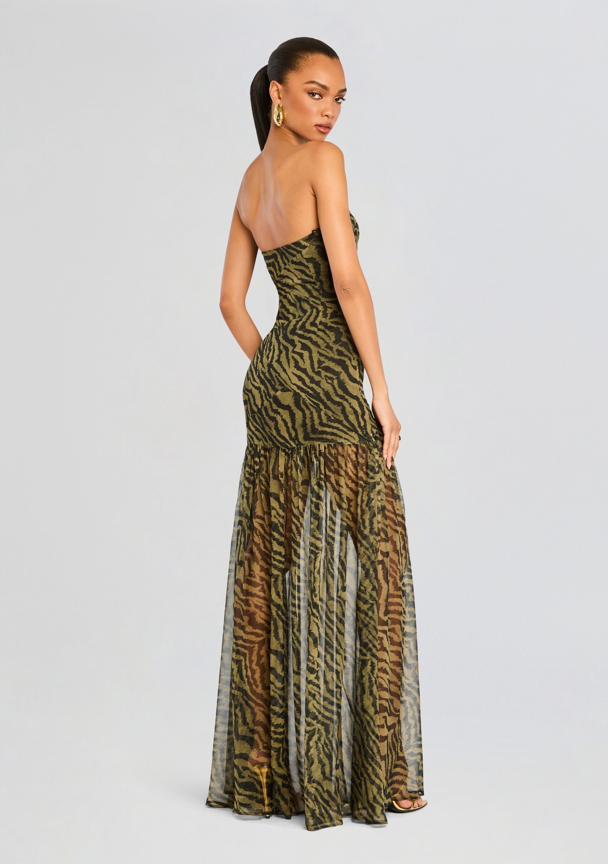 NICOLE SILK CHIFFON DRESS - 4