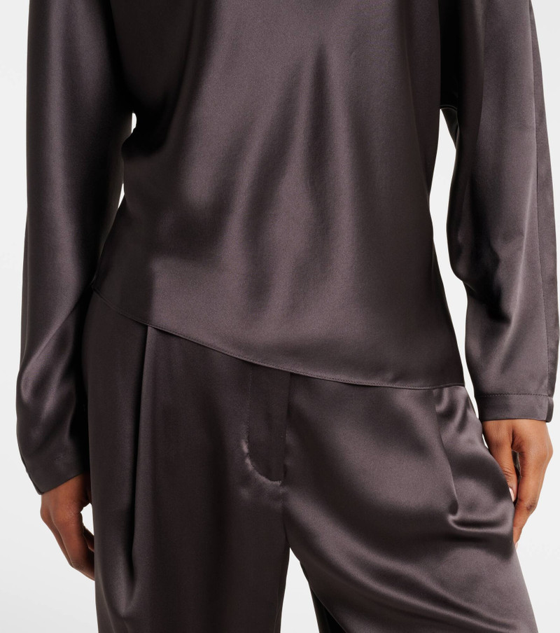 One-shoulder silk satin top 5