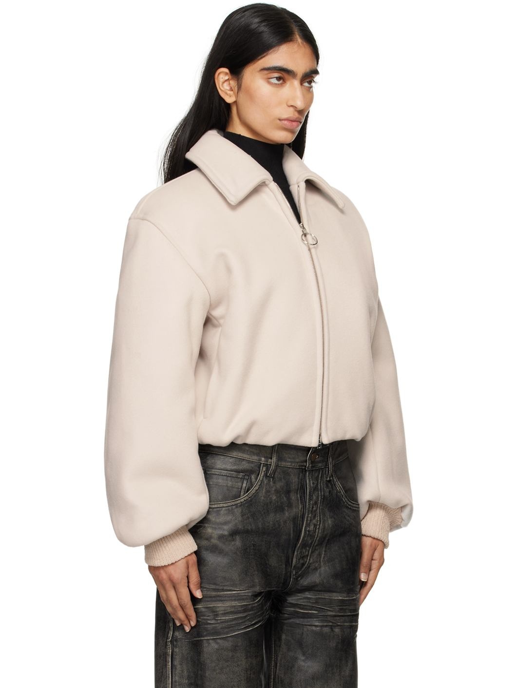 Gray Logo Plaque Bomber Jacket - 2
