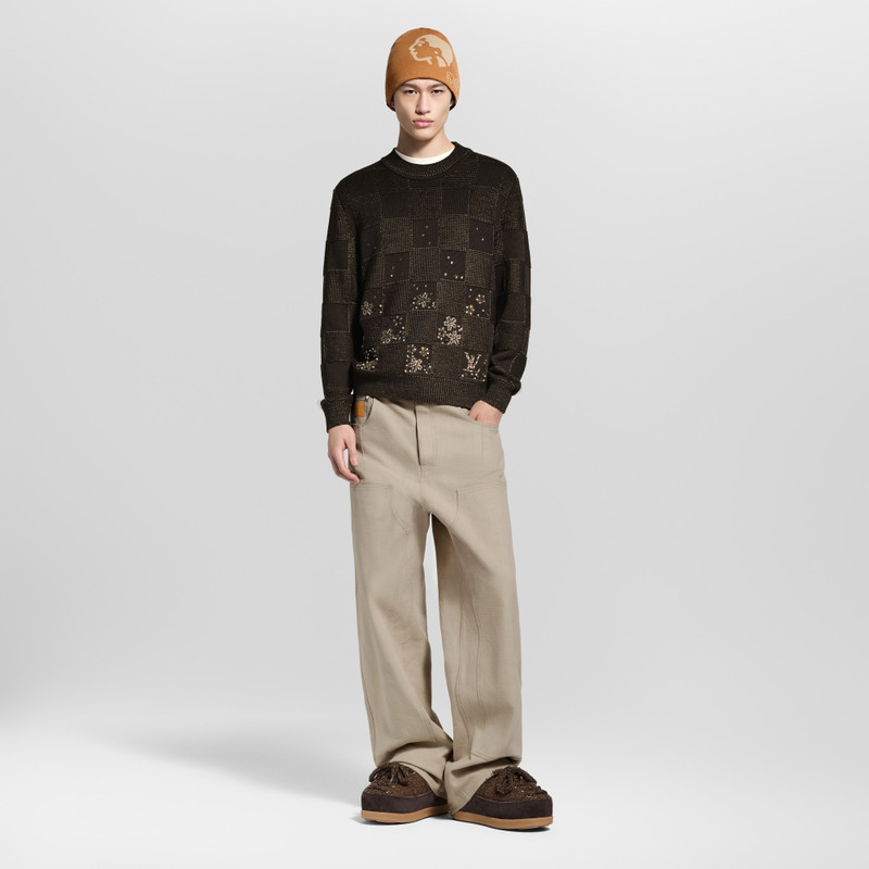 Louis Vuitton Damier Embroidered Long-Sleeved Crewneck outlook