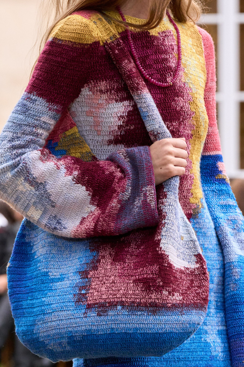 GABRIELA HEARST Saranya Crochet Hobo Bag in Aurora Multi Cashmere outlook