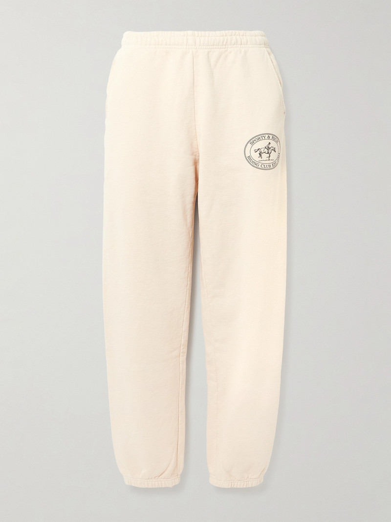 Riding Club Printed Cotton-jersey Tapered Sweatpants 1