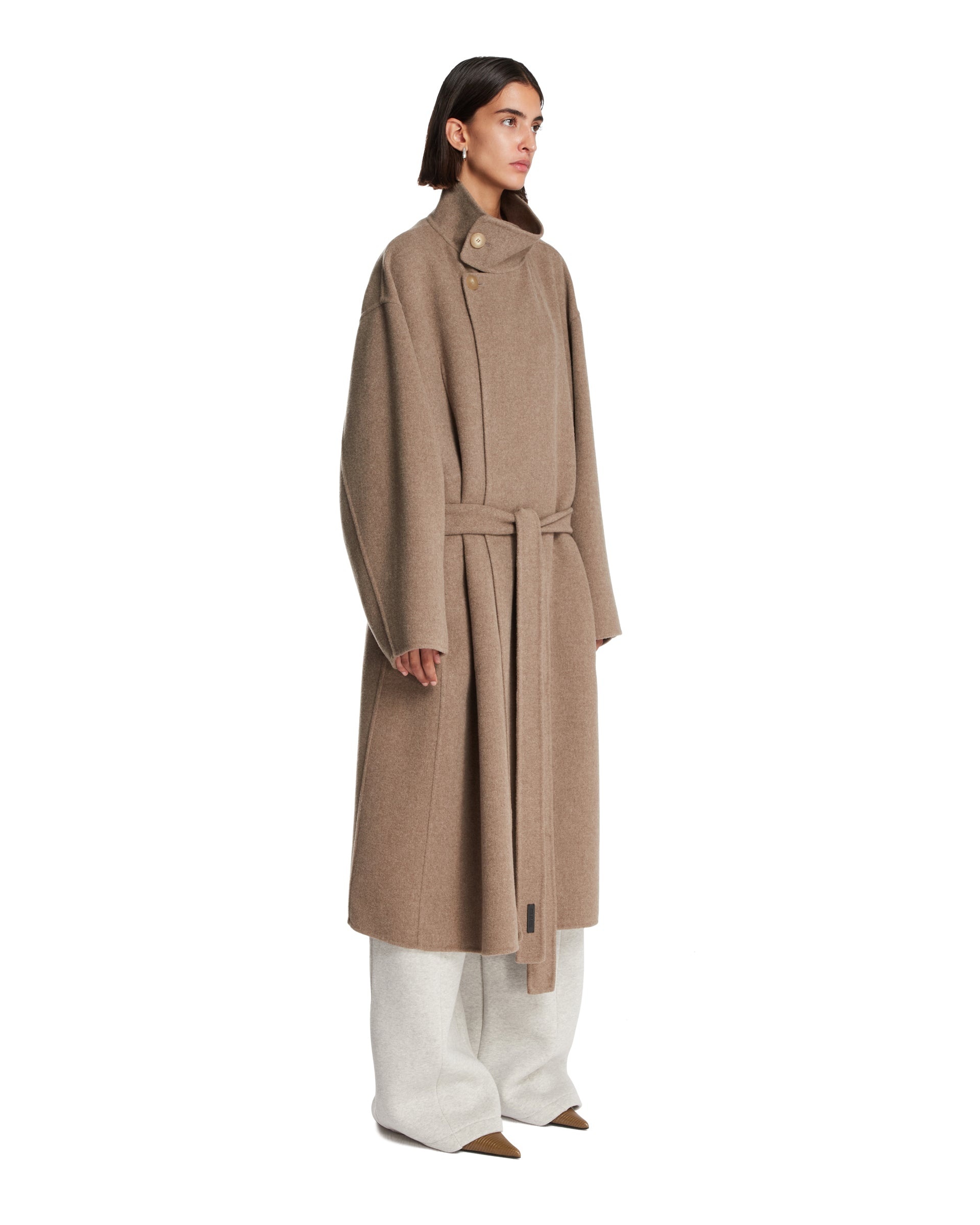 Beige Coat with Belt. - 4
