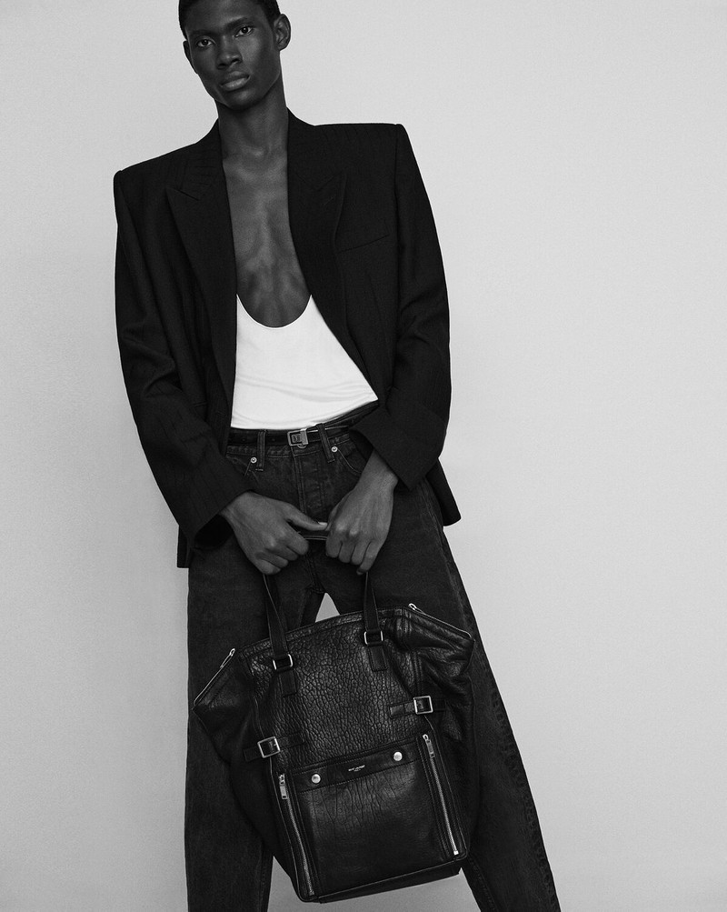 SAINT LAURENT DOWNTOWN TOTE BAG IN CANVAS outlook