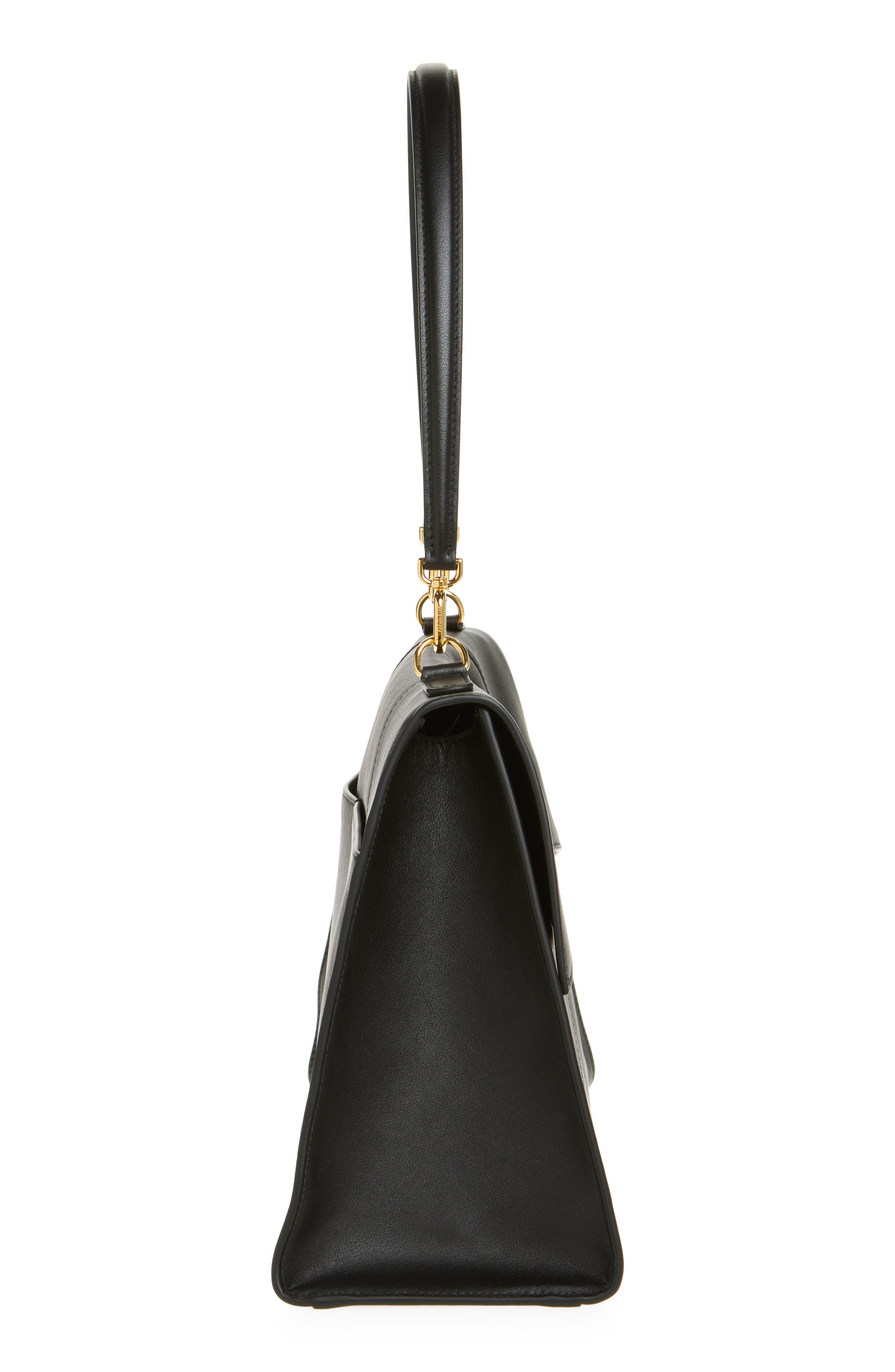 Balenciaga Medium Hourglass Soft Leather Shoulder Bag in 1000 Black at Nordstrom - 6