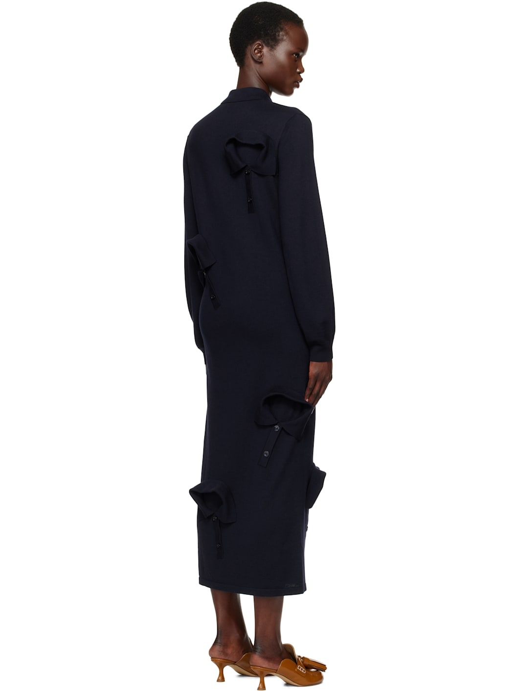 Navy Multi Collar Maxi Dress - 3