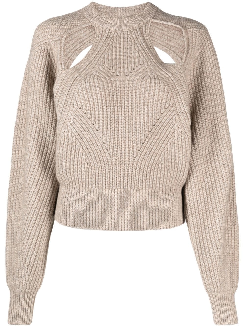 cut-out knitted jumper - 1