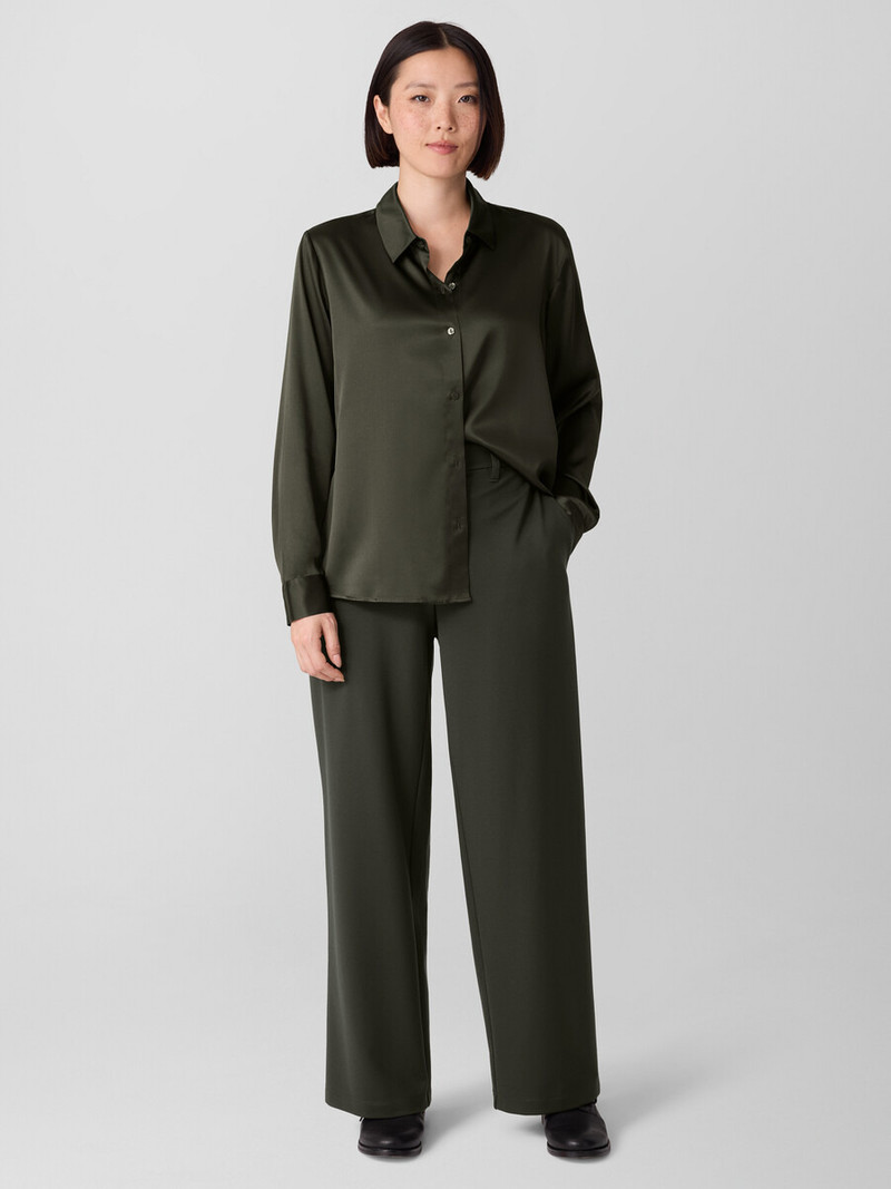 Stretch Silk Charmeuse Classic Collar Shirt 7