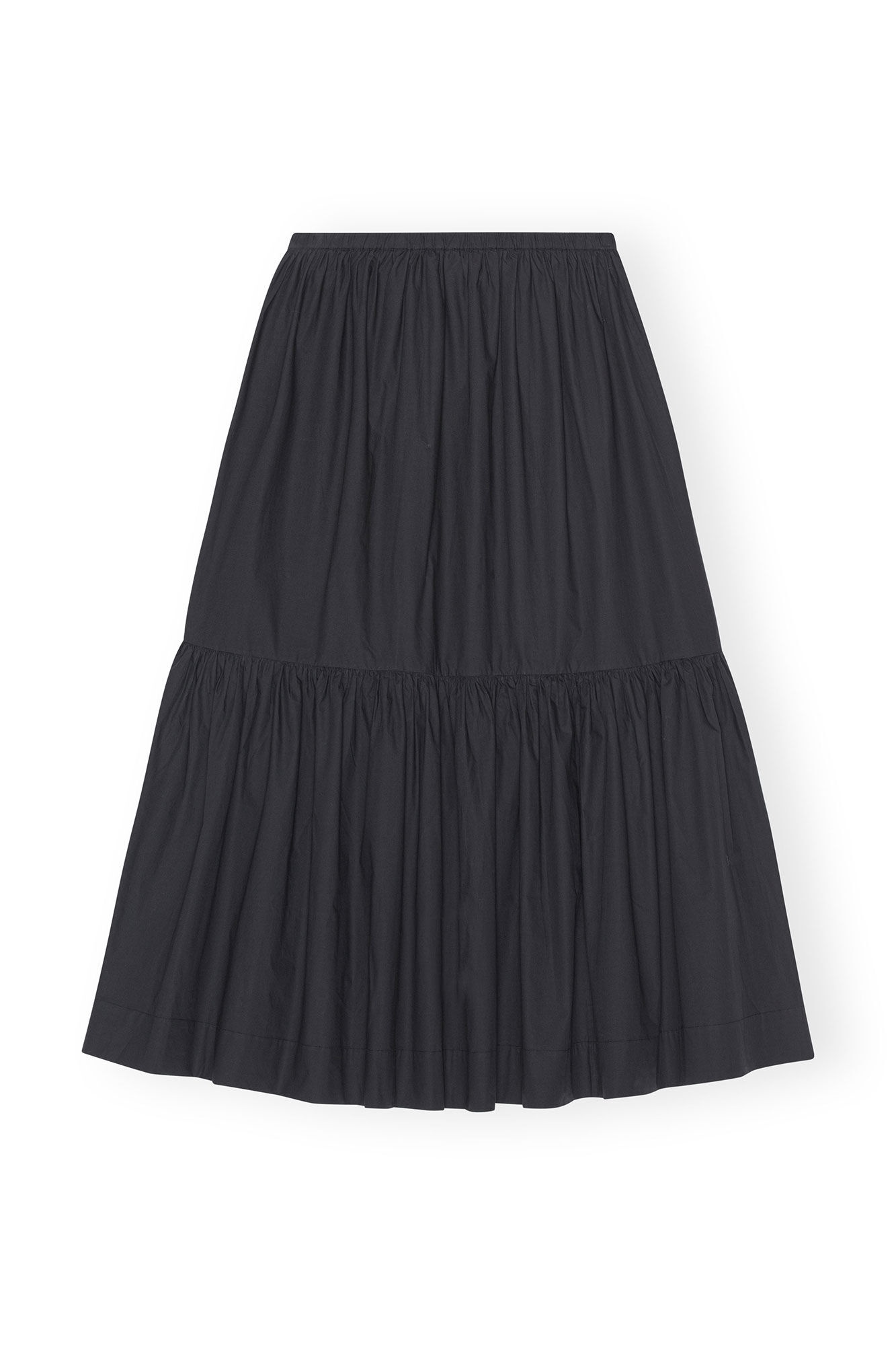 COTTON POPLIN MAXI FLOUNCE SKIRT - 1