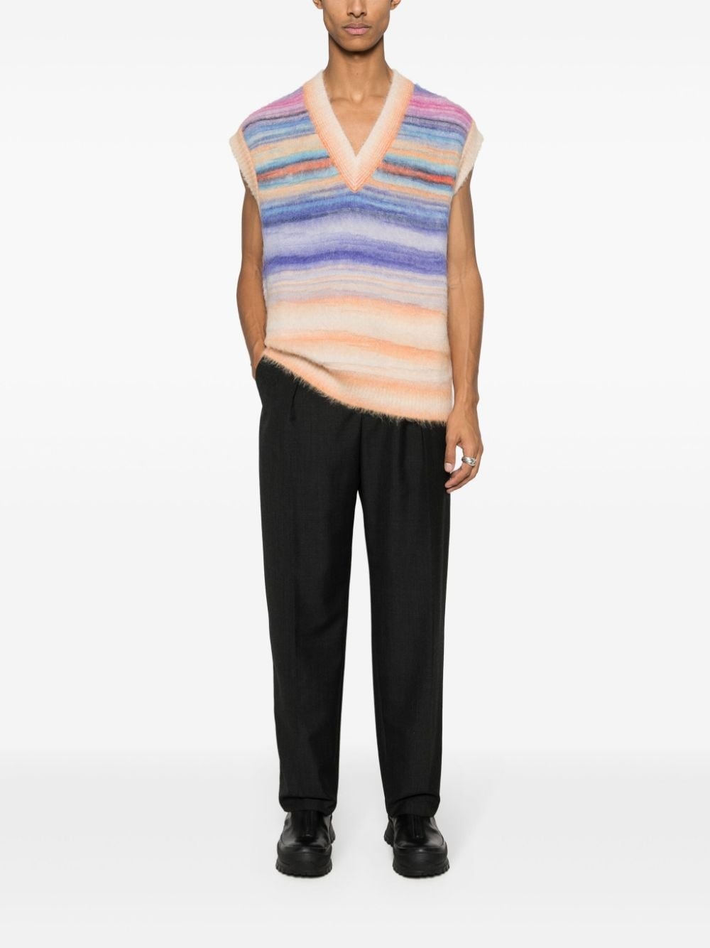 V-neck striped vest - 2