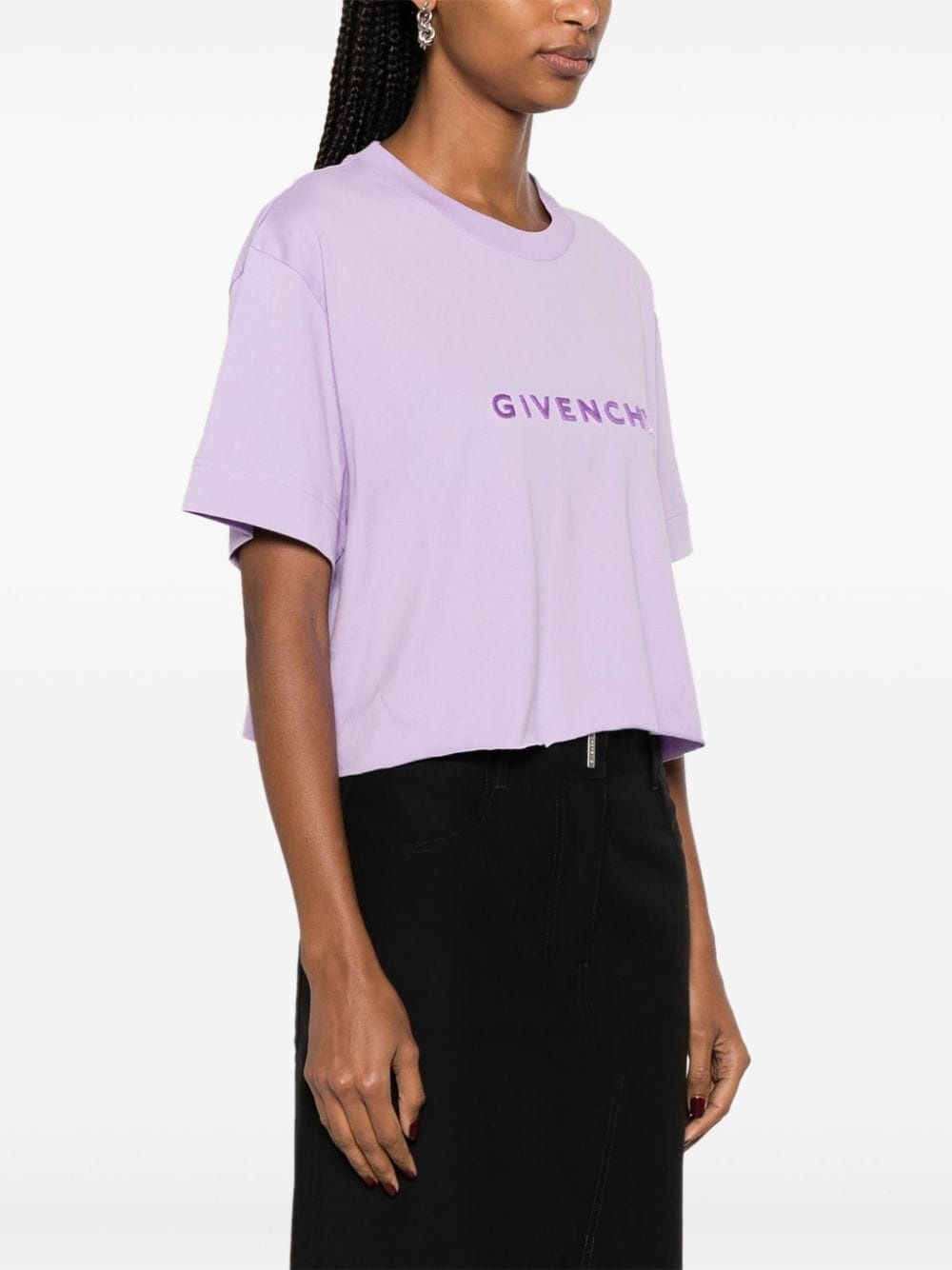 Givenchy Logo Cotton Cropped T Shirt - 2