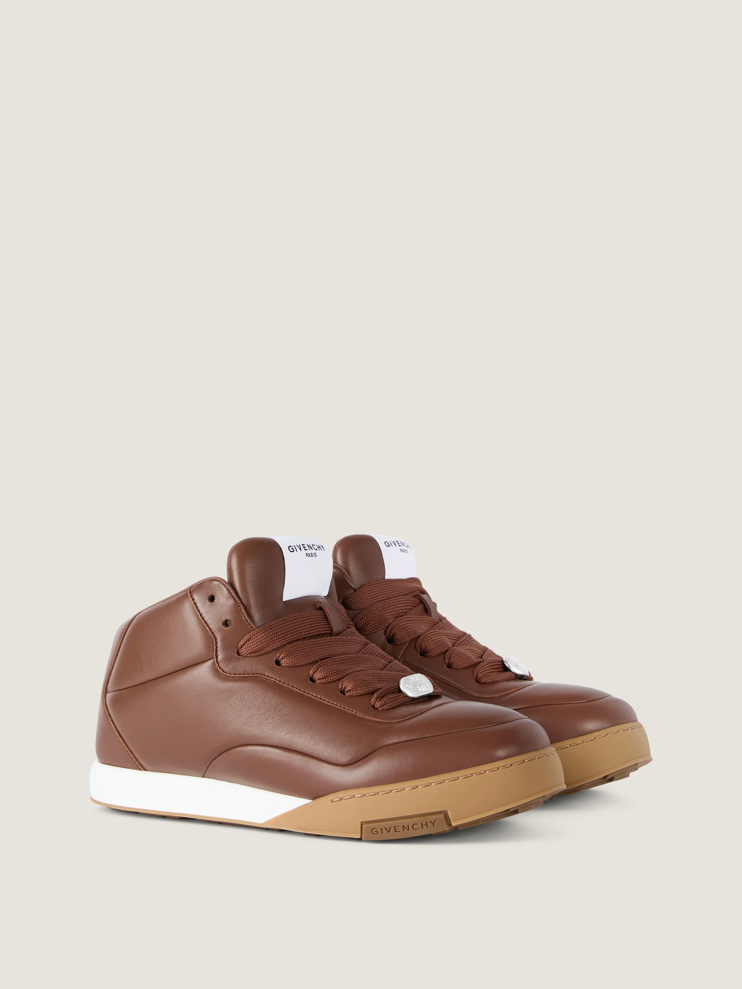 GIVENCHY PUFFY YARD MID-TOP SNEAKERS IN NAPPA LEATHER - 1