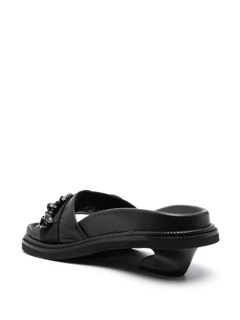 open-toe leather mules - 3