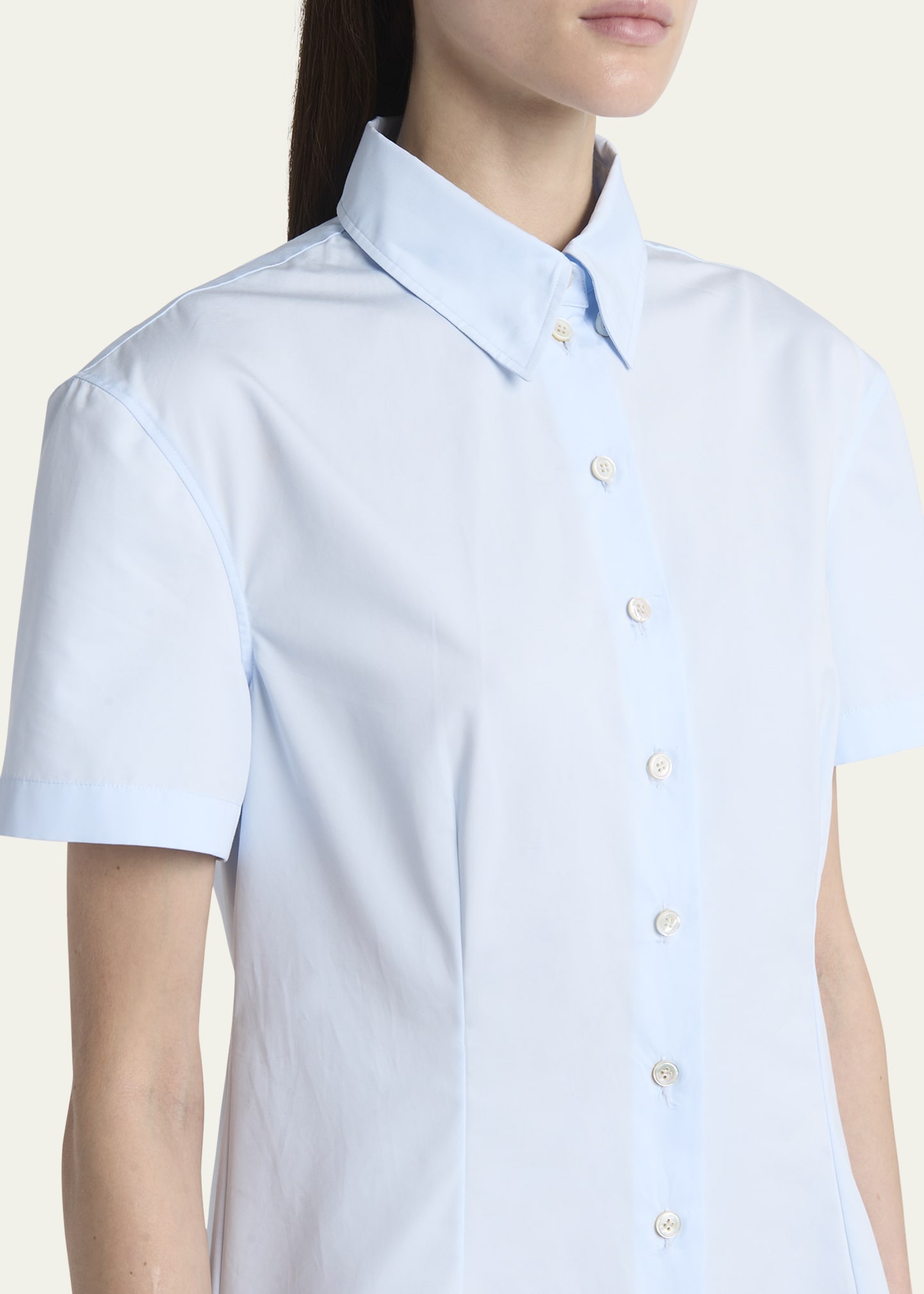 Asymmetric Poplin Shirtdress - 5
