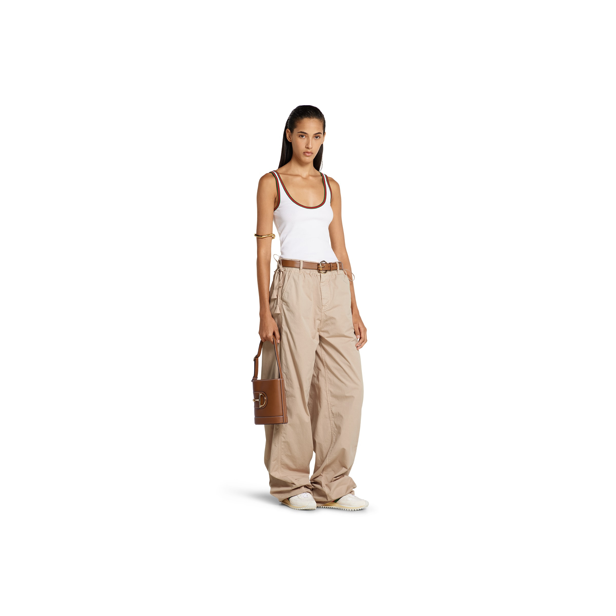 Cotton twill pants with tie sides - 2