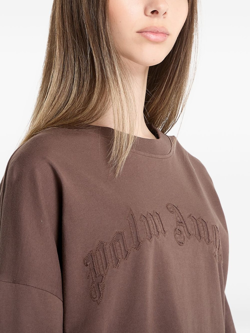 logo-embroidered layered T-shirt 5
