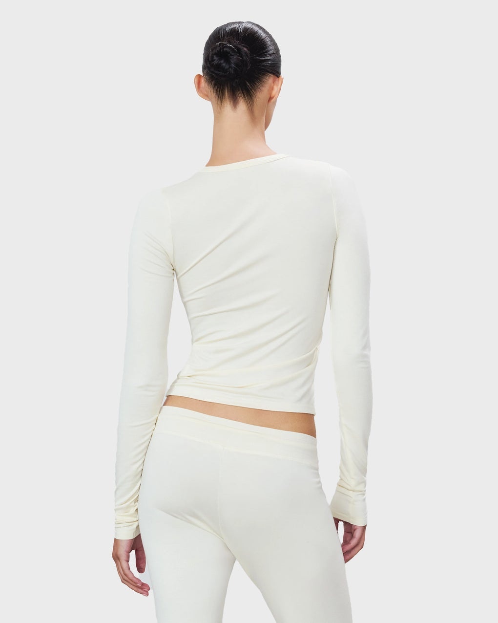 Top Fitted Crewneck Long Sleeve Cream - 2