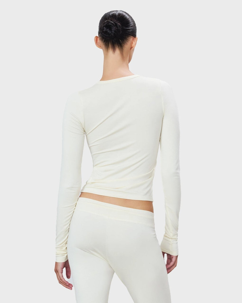 ÉTERNE Top Fitted Crewneck Long Sleeve Cream outlook