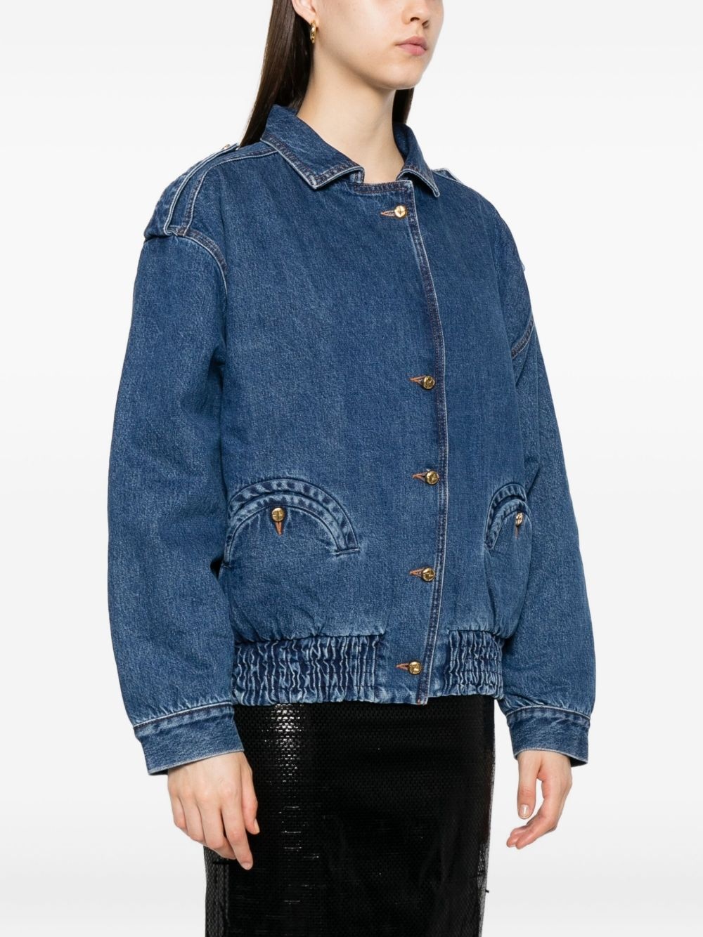 elasticated pocket denim jacket - 3