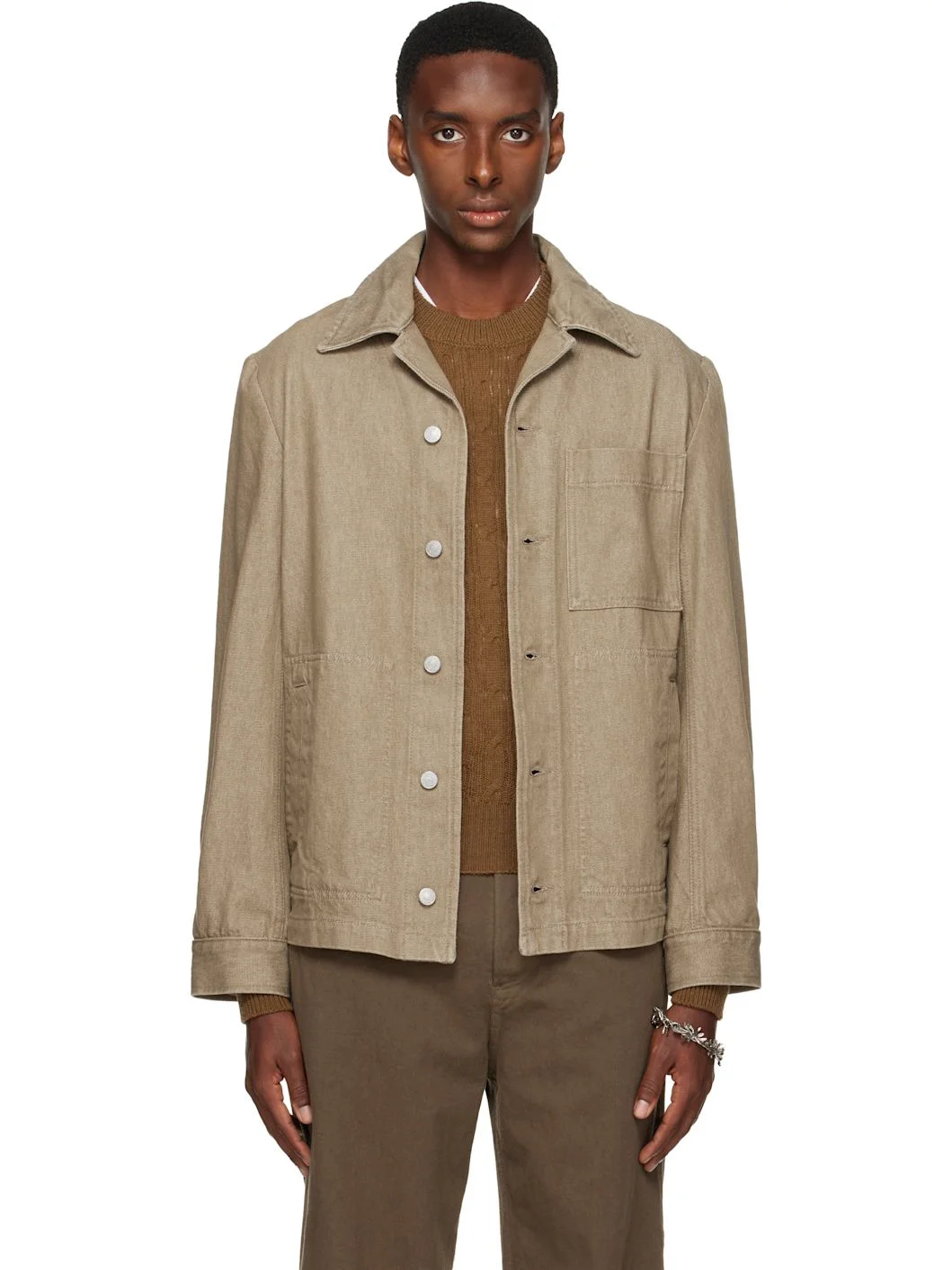 Brown Denim Shirt Jacket - 1